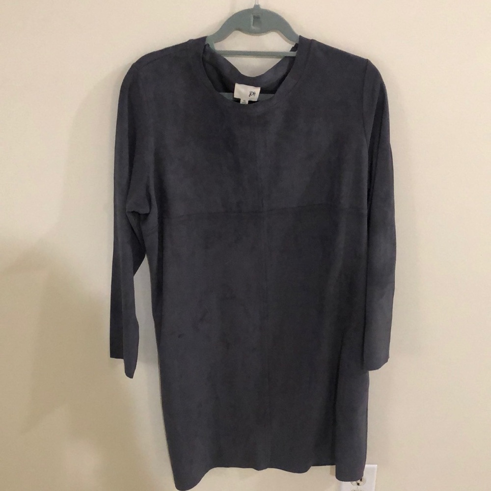 JOH faux suede long tunic.  Gray.  NWT